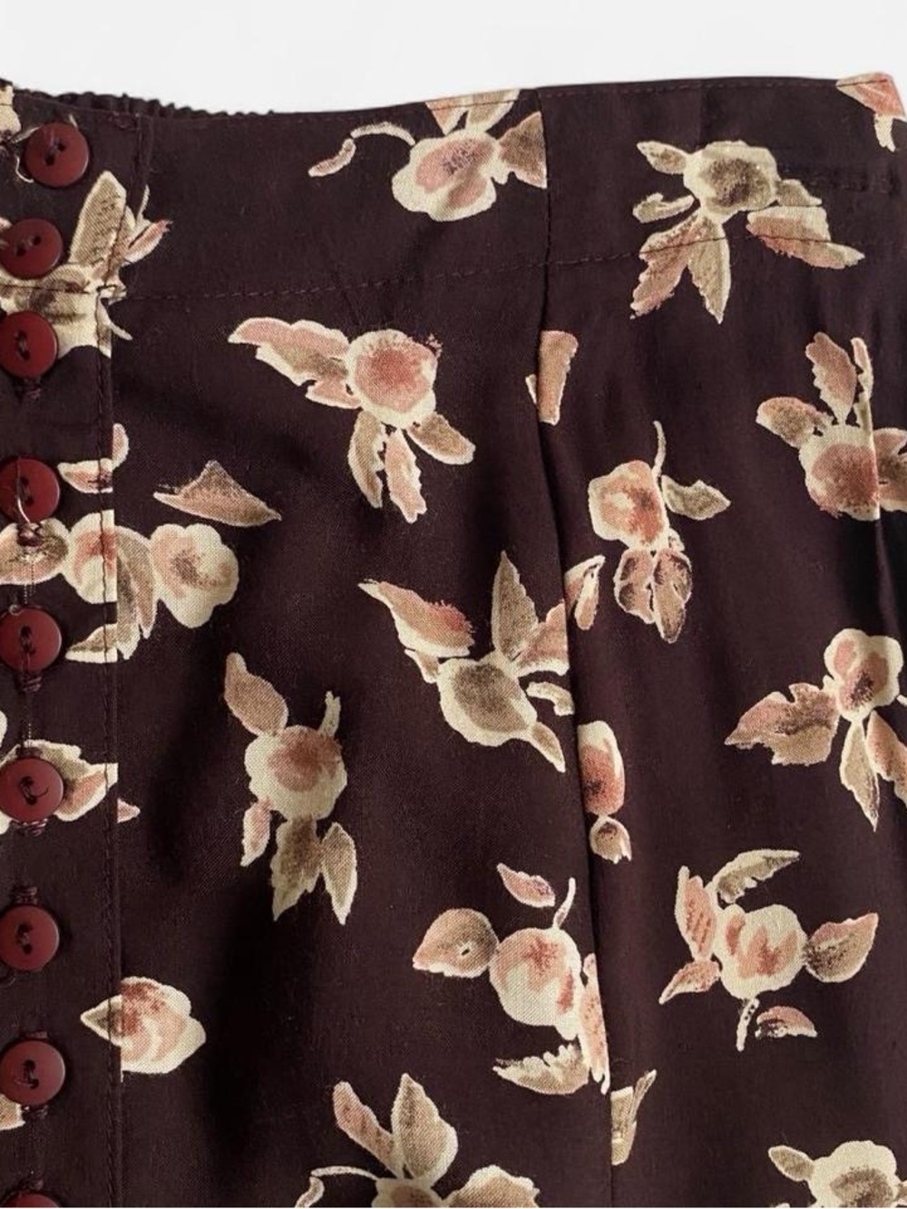Vintage 90s brown floral maxi skirt - Picture 3 of 8